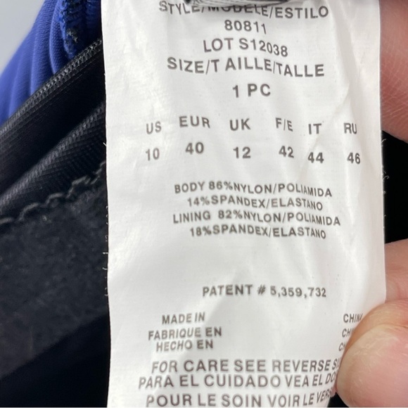 INC Royal Blue and White Retro Style Swimsuit Size 10 NWOT - Picture 2 of 8